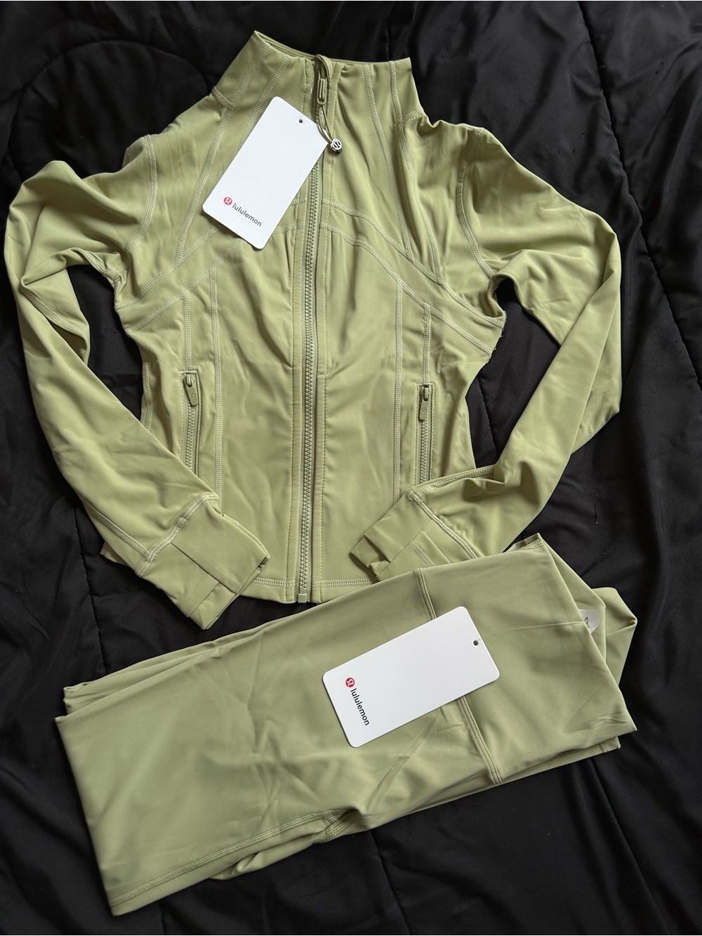 lululemon athletica Olive Green Track Jacket & Joggers Set